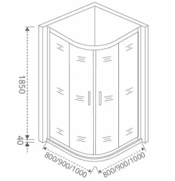 Душевой уголок Bas Latte R-80-G-WE 80*80*185 без поддона