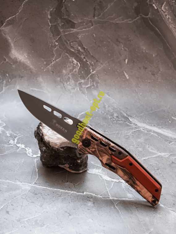Выкидной нож тактический BOKER Красное дерево