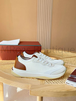 Мужские кроссовки Loro Piana 410 Walk Wish белого цвета