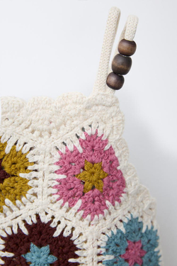 ZARA ПЛАТЬЕ КРОШЕ С БИСЕРОМ, РАЗНОЦВЕТНЫЙ