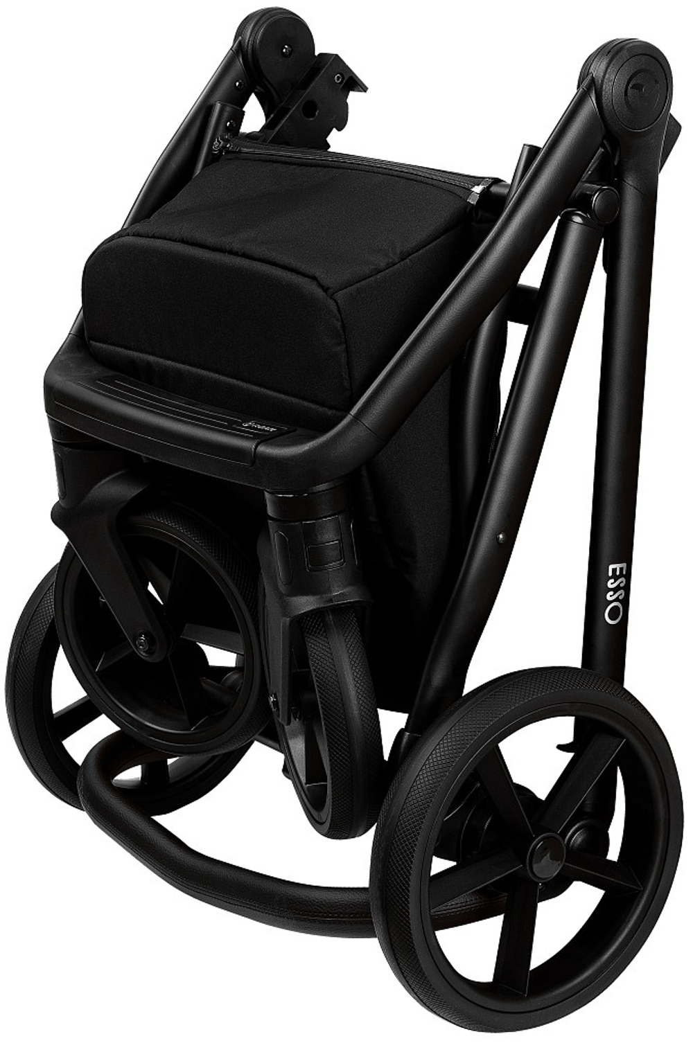 Детская коляска Roan Esso Кожа 3 в 1 с автокреслом Pituso Santiso Pro ESSK/215/1 White/Black/руч.Тем.коричневый