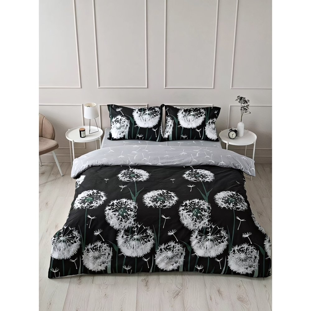 Комплект постельного белья поплин 2,0 сп.»Павлайн» Sweet Sleep Одуванчики вид 3 (черный)