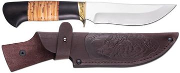 Нож ОРЛАН (2014)н нержавейка граб береста упор худ. литьё латунь / Ножемир