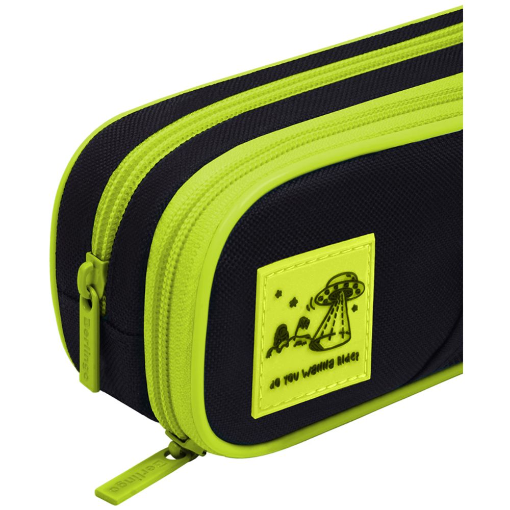 Пенал мягкий 2 отделения, 220*80*50 Berlingo "UFO", полиэстер, внутр. органайзер