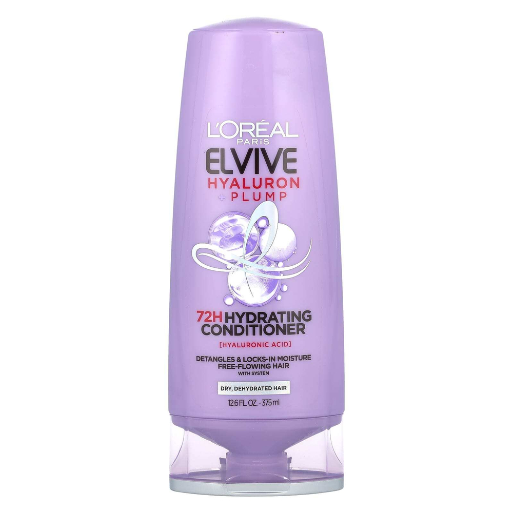 L'Oréal, Elvive, Hyaluron + Pump, увлажняющий кондиционер 72H, 375 мл (12,6 жидк. унц.)