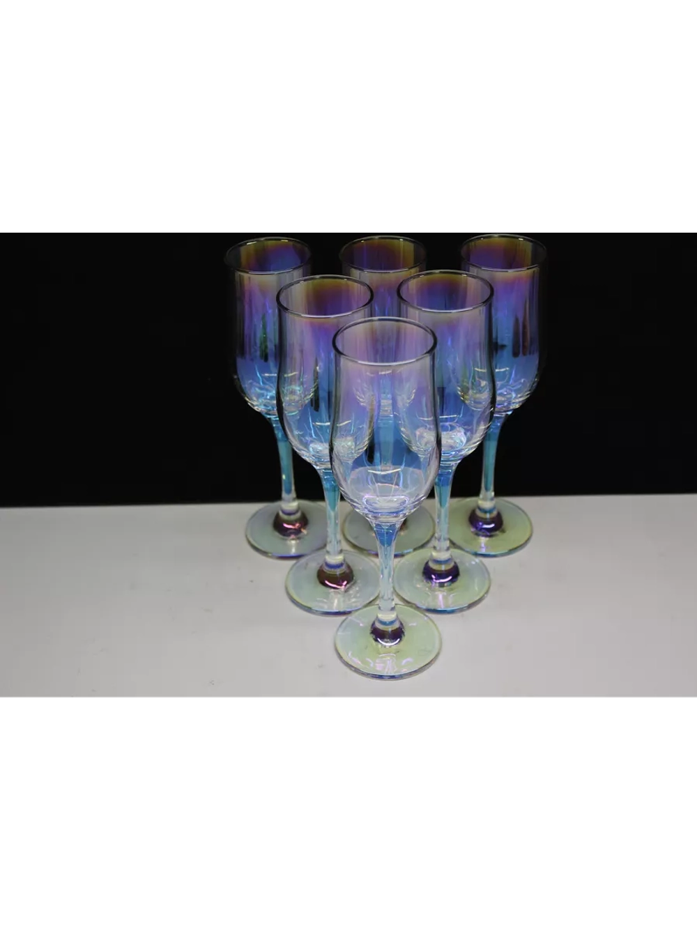Бокалы для шампанского 6 штук Радужная коллекция