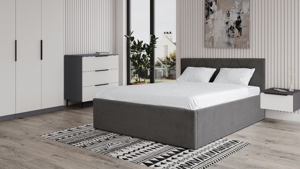Кровать Румба 1,6 (Графит Софт), ДСВ-Мебель