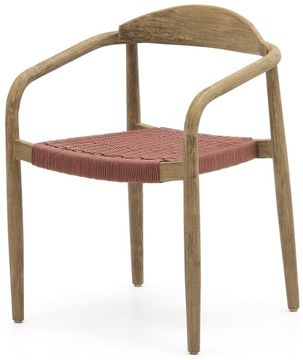 Стул Glynis из массива эвкалипта с розовой веревкой