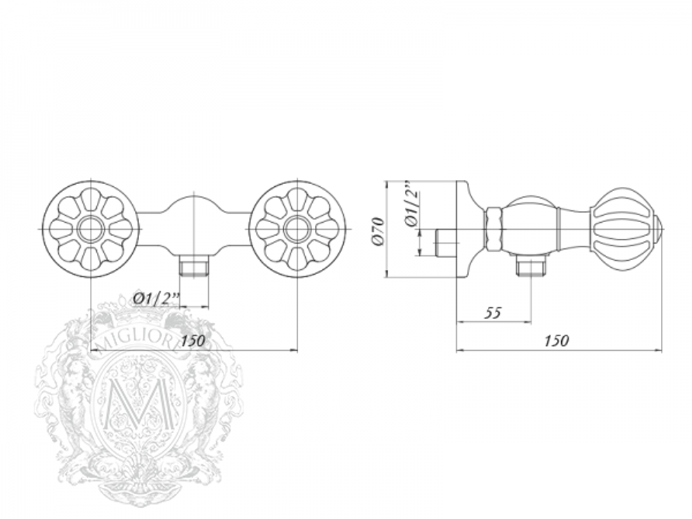 Смеситель для душа Migliore Olivia ML.OLV-5846 схема