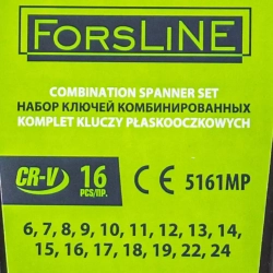 ( 10 K-T ) Набор ключей комбинированных 16пр.(6-19,22,24мм)в пластиковом держателе ForsLine FL-5161MP ( 10 K-T )