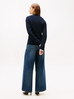 Кардиган Tommy Hilfiger Crest Logo Cable Knit Zip Cardigan Navy