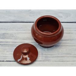 Горшок 150 мл d 6 см h6,5 см с крышкой "Стандарт" керамика ПГ [1]