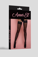 Пикантные ажурные чулочки в мелкую сеточку (Размер: S-M-L) (Цвет: красный)