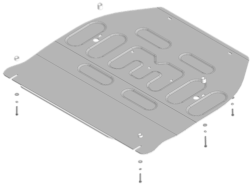 Защита картера двигателя, Электроусилителя руля, Переднего электромотора. 4 мм, Алюминий для Voyah Dream 2021-н.в., Motodor.348606