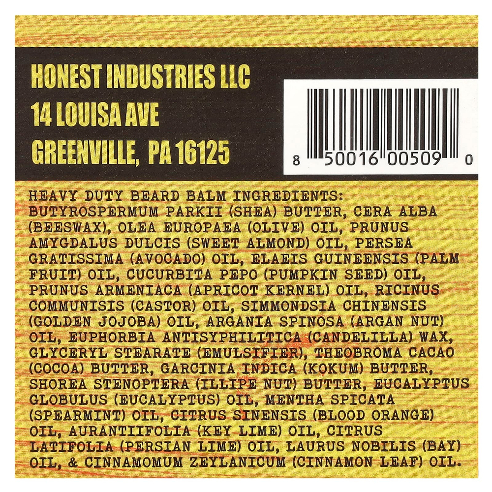 Honest Amish, Бальзам для бороды, для тяжелых условий эксплуатации, 120 мл (4 унции)