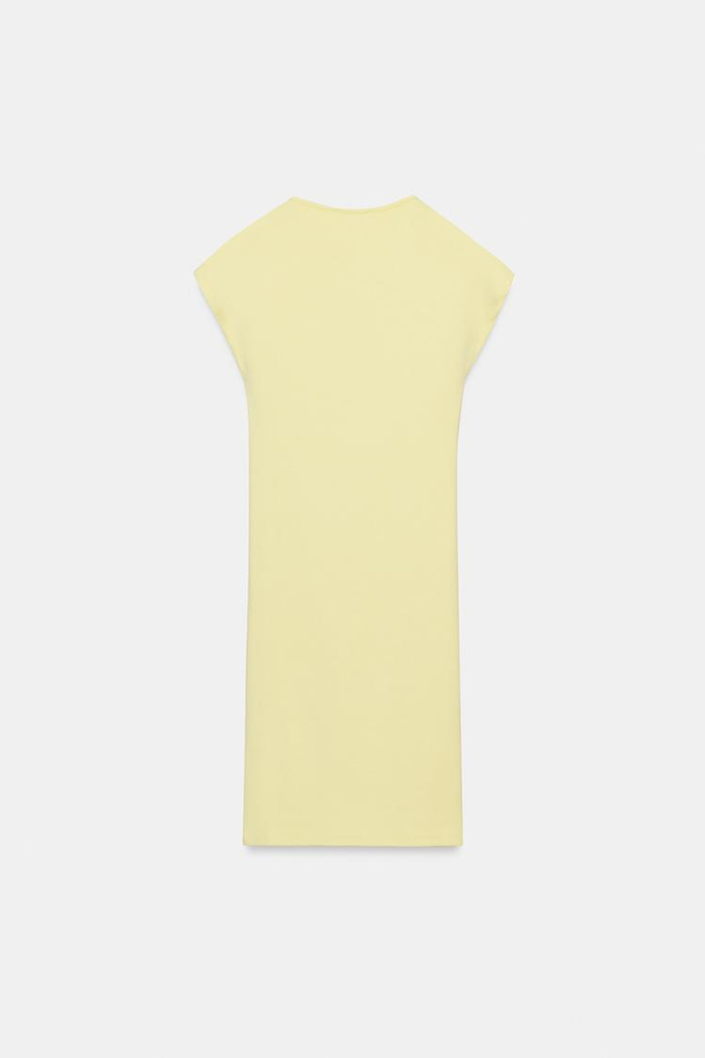 ZARA КОРОТКОЕ ПЛАТЬЕ С V-ОБРАЗНЫМ ВЫРЕЗОМ, ЖЕЛТЫЙ