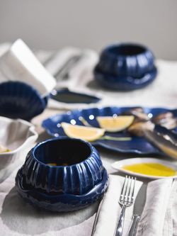 Набор из 2 салатников Actinia синего цвета из коллекции Sea treasures, 640 мл