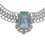 Колье Crezus, Solace, с кристаллами, CZ24-24E43 (аквамариновый)