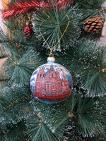 Шар стеклянный "Спас на крови",  ручная роспись