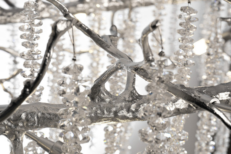 Люстра 120х45см Garda Decor серебряная со стеклянными подвесками