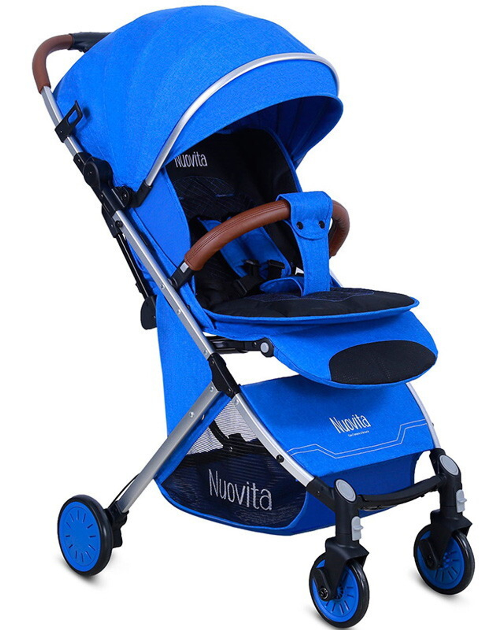 Детская прогулочная коляска Nuovita Giro Lux Blu, Argento / Синий, Серебряный
