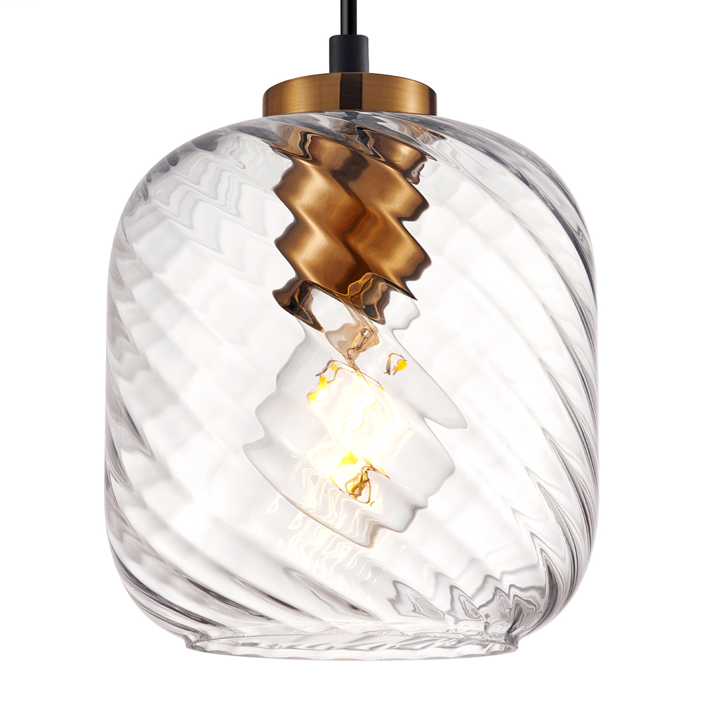 806170 Подвес NUBELLA 1х12W (led) E27 ЧЕРНЫЙ/БРОНЗА/ПРОЗРАЧНЫЙ