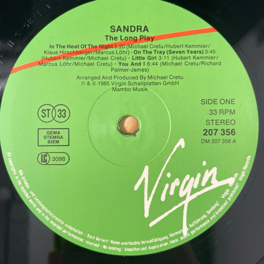 Винтажная виниловая пластинка LP Sandra Сандра The Long Play (Германия 1985)