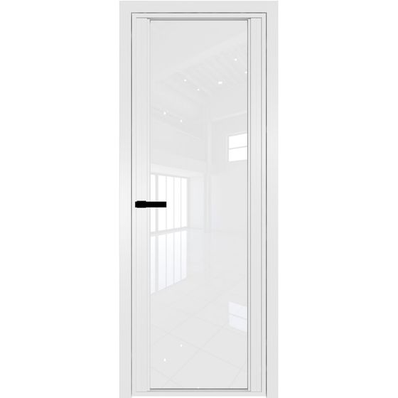 Алюминиевая дверь 2AGP вайт стекло белый триплекс