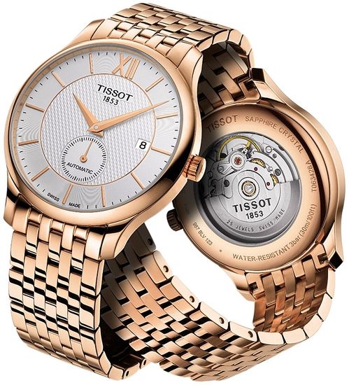 Мужские швейцарские часы Tissot Tradition Automatic Small Second T063.428.33.038.00