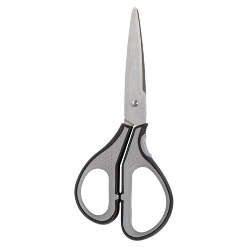 Ножницы BRAUBERG "SUPER", 175 мм, серо-черные, 2-х сторонняя заточка, эргономичные ручки, 237295