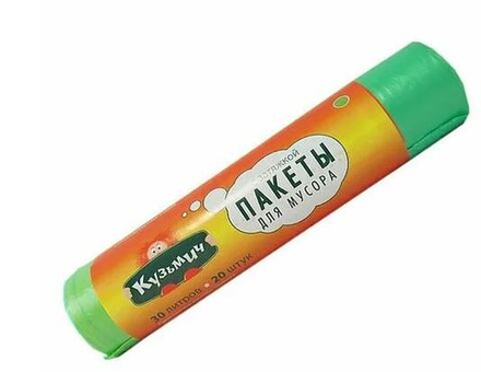Кузьмич Пакеты для мусора с завязками 30 л 20 штук *10*40*360