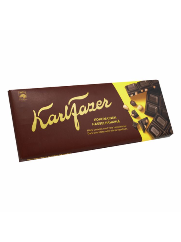 Шоколад тёмный Fazer с цельным лесным орехом 200 г x 2 шт