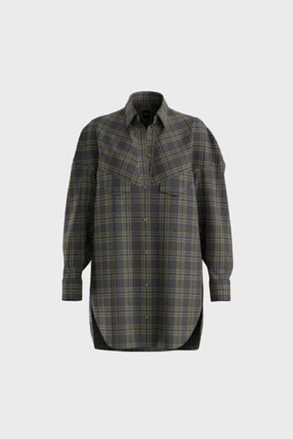 BOSS Рубашка oversized с добавлением металлизированной нити