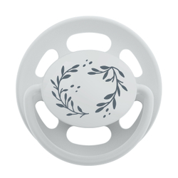 NIP Соска пустышка, латекс "Cherry Green", размер 1 (0-6), зеленый/серый