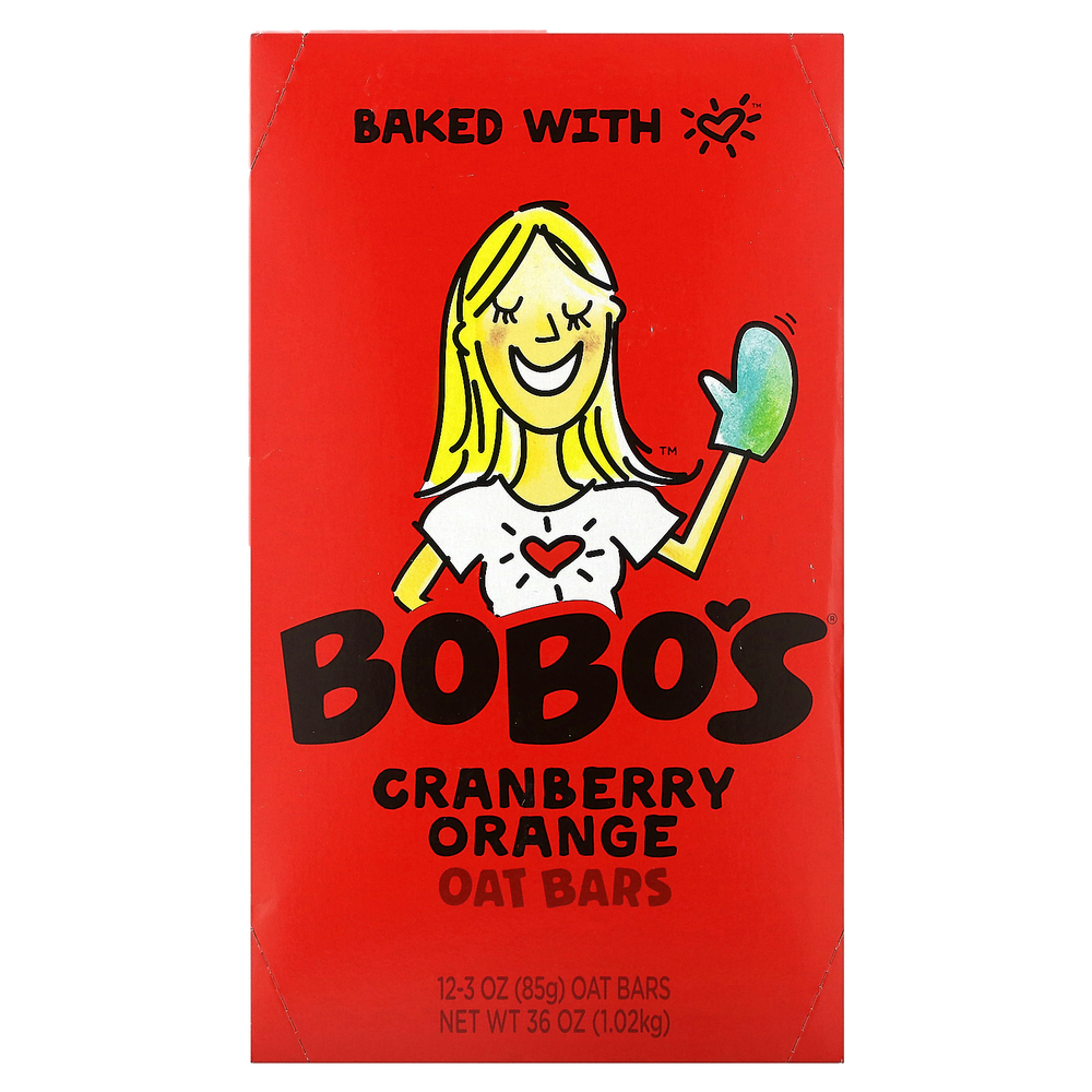 Bobo's Oat Bars, Овсяные батончики с клюквой и апельсином, 12 батончиков по 85 г (3 унции)