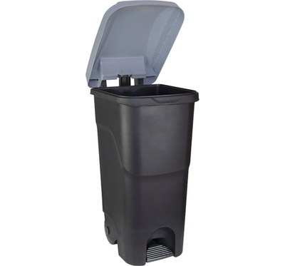 Бак для мусора 85л с педалью на колесах М2399