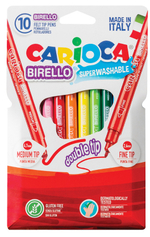 Фломастеры 10 цветов  Carioca BIRELLO двусторонние