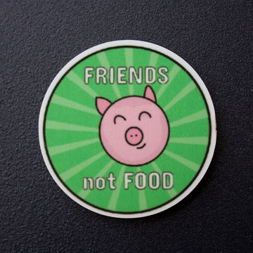 Значок деревянный (брошь) Friends Not Food. Fire Pin
