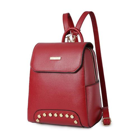 Женский средний рюкзак 22х25х12 см красный 2576-2