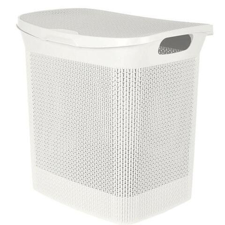 PlastRep Корзина для белья Keeplex Ajur с откидной крышкой 35л 43х34х45см белое облако