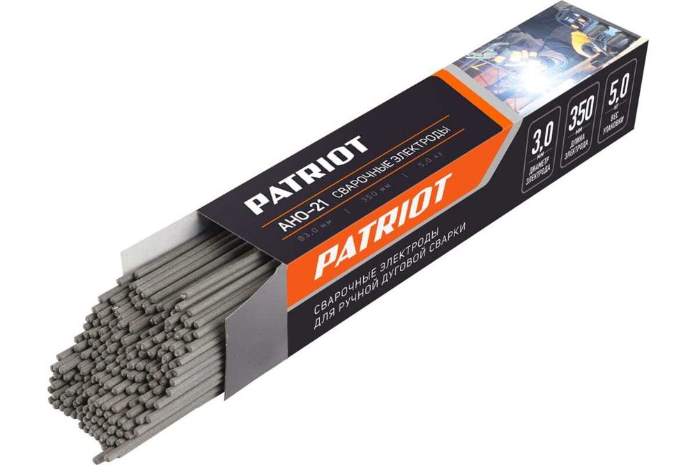 Электроды сварочные Patriot АНО-21, 3 мм, 5 кг, 237027