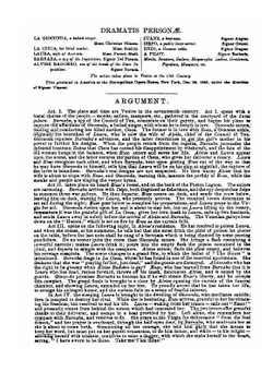 La Gioconda: An Opera in Four Acts | Amilcare Ponchielli