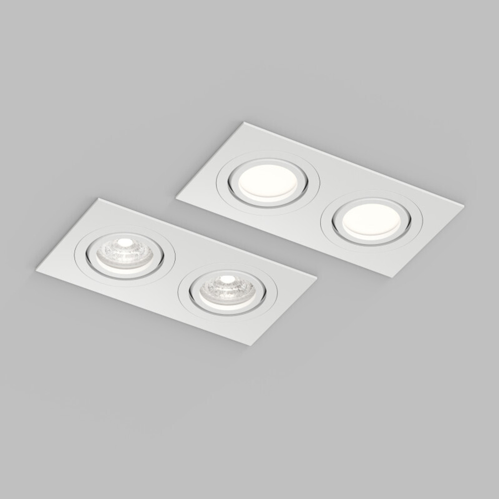 Встраиваемый влагозащищённый светильник HYDRO, IP44, 2?15 Вт LED макс., GU10, алюминий, белый