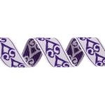 Лента (тесьма) жаккардовая 18.0 мм / 25±1 метров, рис.9797, белый/фиолетовый, Gamma С3771Г17 рис.9797