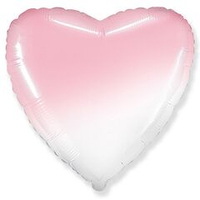 Сердце 18" Бело-розовый градиент / White-Pink gradient Fm