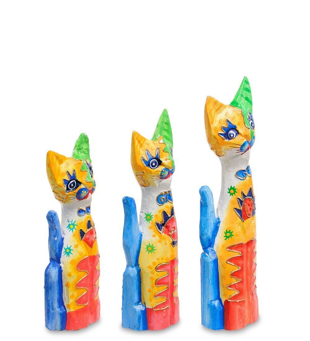 Decor and Gift 99-275 Фигурка «Кошка» н-р из трех 30,25,20 см (албезия, о.Бали)