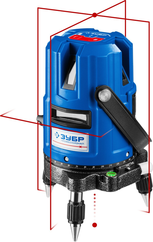 ЗУБР КРЕСТ-55, 4 верт, 3 гориз. линии, 20м/70м, точн. 0,3 мм/м, в кейсе