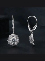 Серьги с муассанитами 1сt