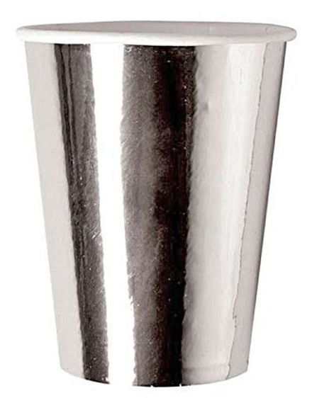 Стаканы фольга серебро, 6 штук