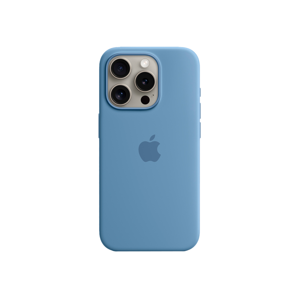 Силиконовый чехол с поддержкой MagSafe Apple Silicone Case для iPhone 15 Pro, Winter Blue (Зимняя синева)